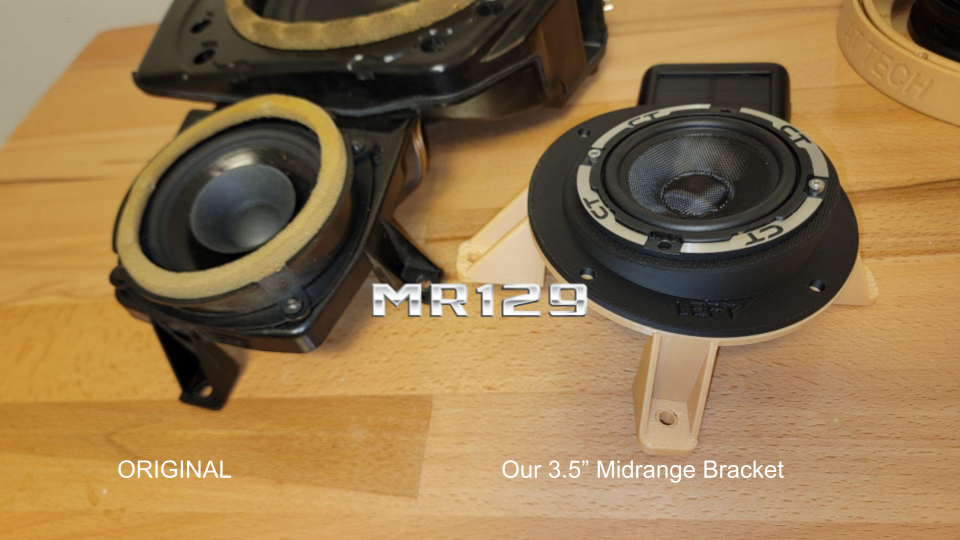 MR129 Front 3-Way Component Speaker Upgrade Bracket Kit for Mercedes R129 (1990–1995)