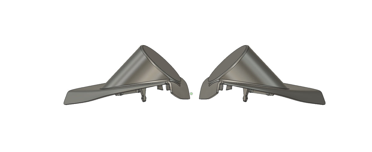 MR129 Mirror Triangle Tweeter Mount for Mercedes R129 - side profile showing the angled 60mm pod