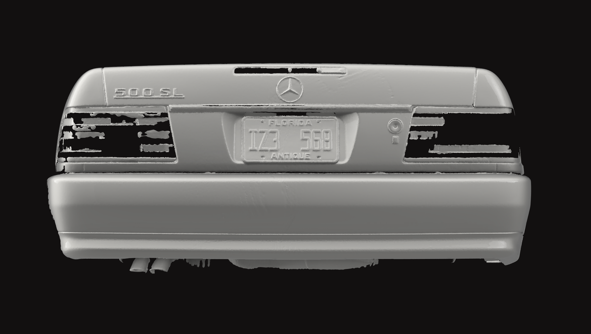 MR129 Pre-facelift PFL Type_A Rear Lip with Mid-Tail Spoiler R129 mercedes amg duck tail ducktail