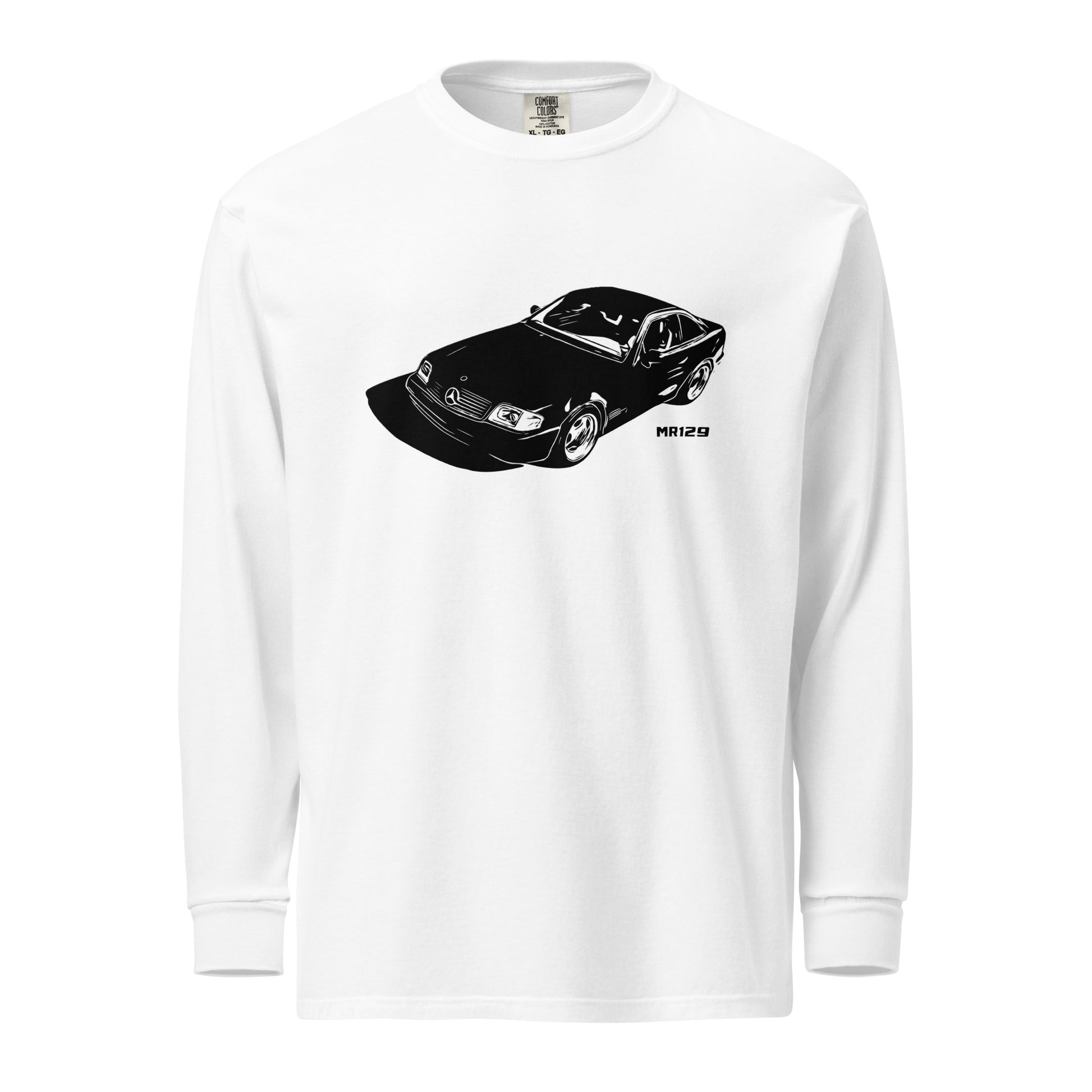 MR129 R129 Heritage Long Sleeve Product mockup white long sleeve t shirt