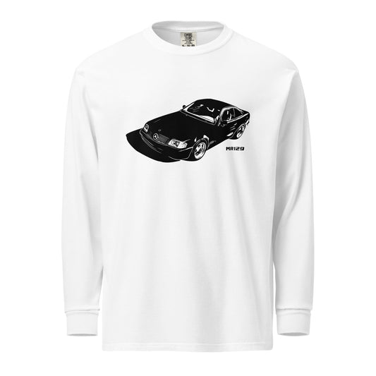 MR129 R129 Heritage Long Sleeve Product mockup white long sleeve t shirt
