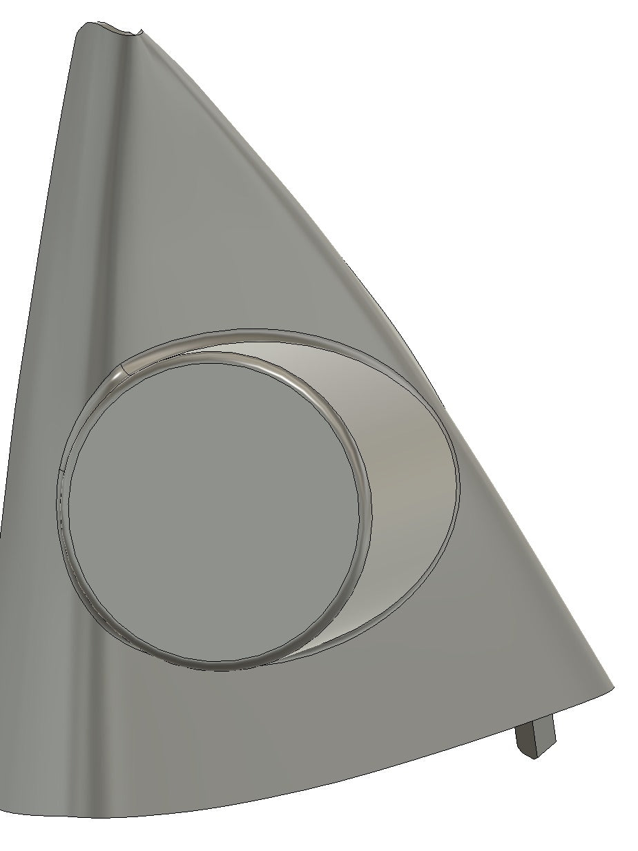 MR129 Mirror Triangle Tweeter Mount for Mercedes R129 - 60mm angled pod, front view